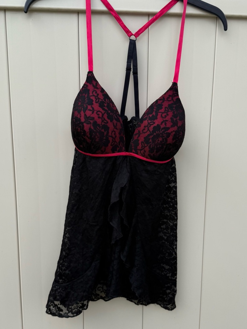 Secret Treasures Lace Babydoll Lingerie‎ Black & red size small